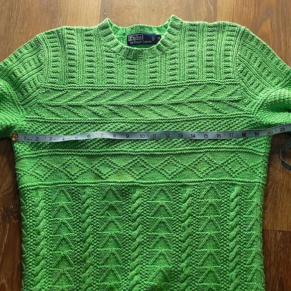 POLO BY RALPH LAUREN  GREEN SWEATER - Picture 11 of 15